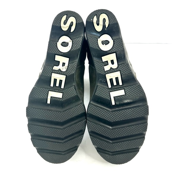 Sorel leather waterproof Joan of Arctic gray zip bootie ankle boot wedge 7.5 - Picture 6 of 13